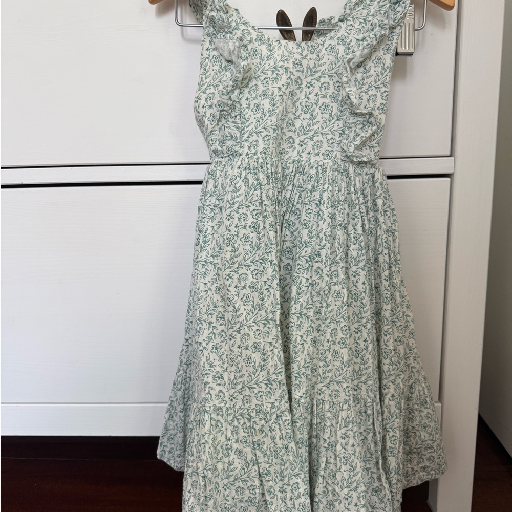 Cyrillus Green Floral Kids Dress